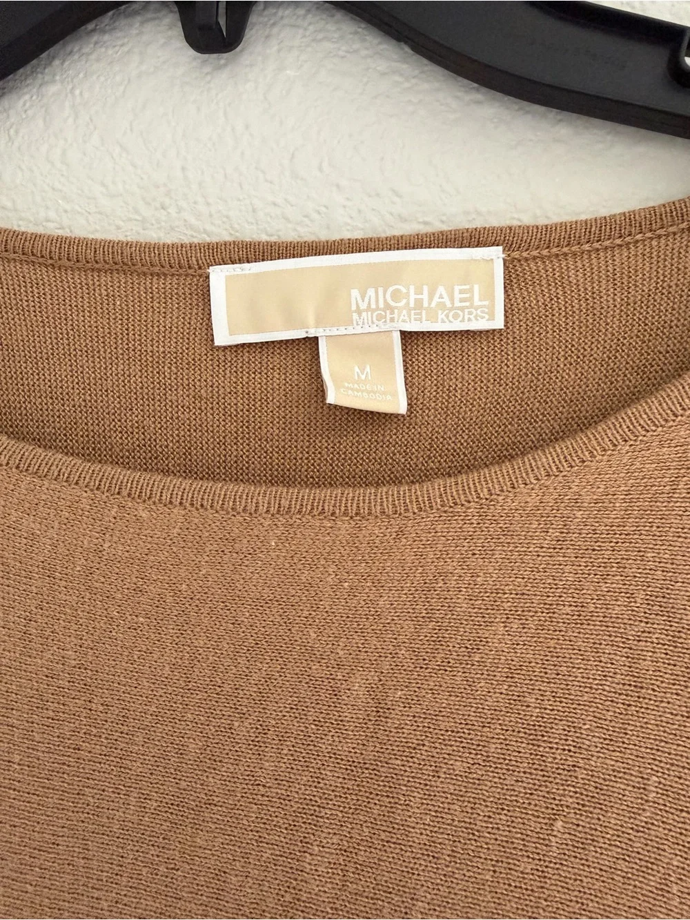 Michael Kors Long Sleeve Layered Hem Top - Tan